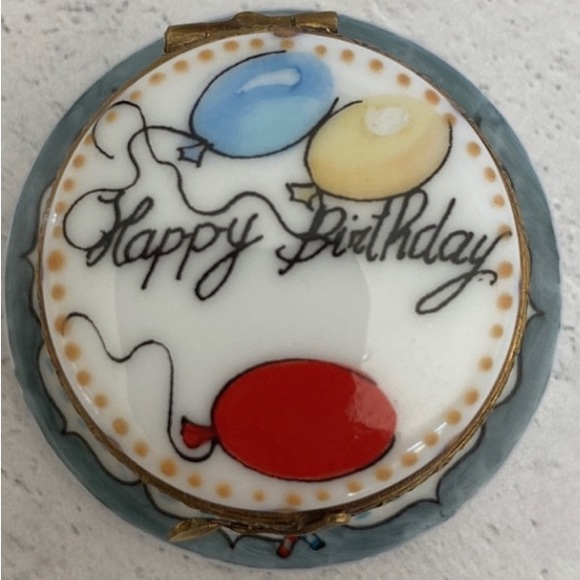 Limoges Other - Vintage Limoges Happy Birthday Cake on a Plate w/ a Spoon Clasp. Numbered Piece.